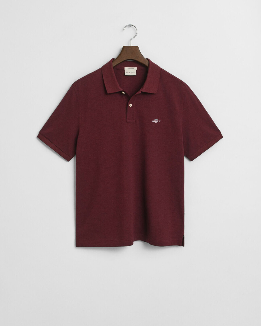 polo regular fit de piqué shield - burdeos melange