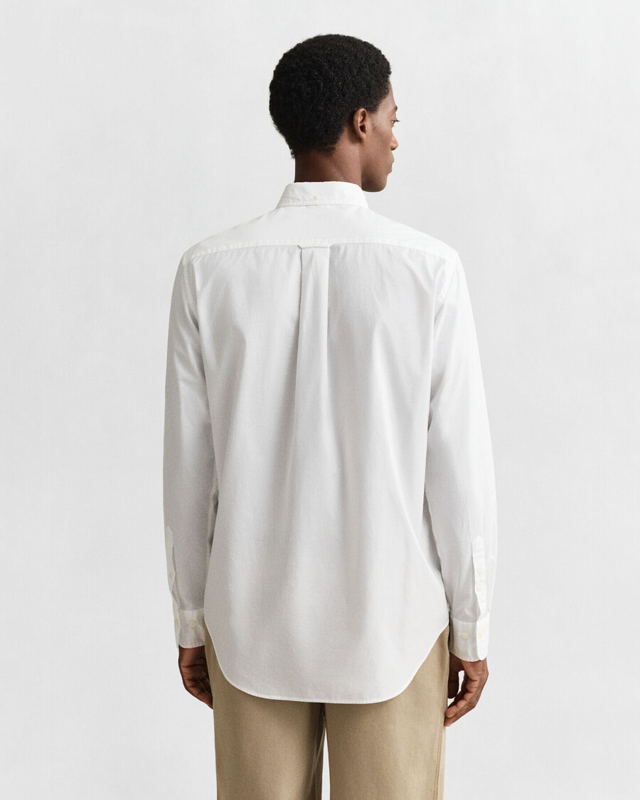 camisa clásica de popelina de corte regular - blanca