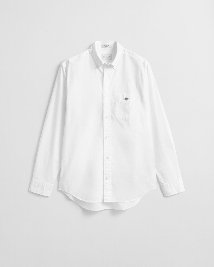 camisa clásica de popelina de corte regular - blanca