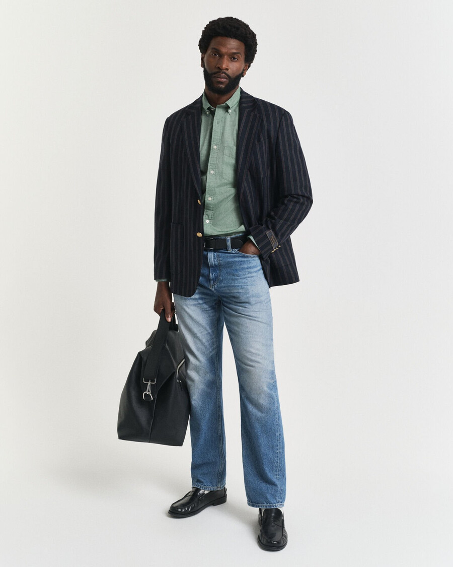 camisa clásica de popelina de corte regular - verde bosque