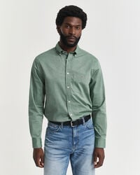 camisa clásica de popelina de corte regular - verde bosque