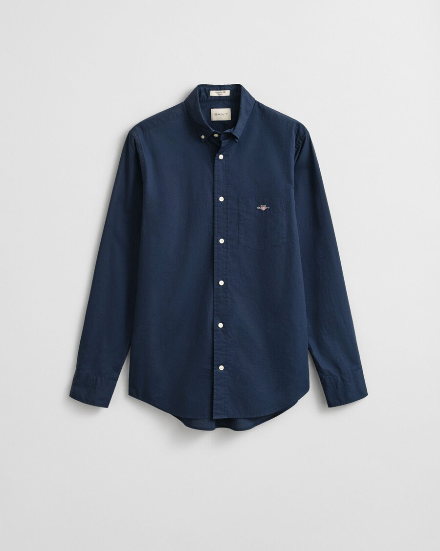 camisa clásica de popelina de corte regular - azul marino