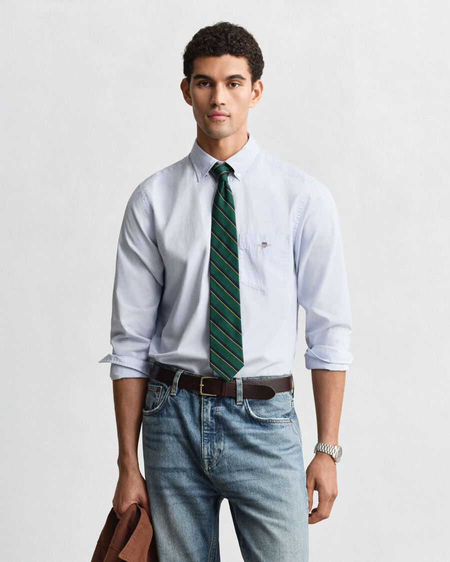 camisa clásica de popelina de corte regular - azul claro