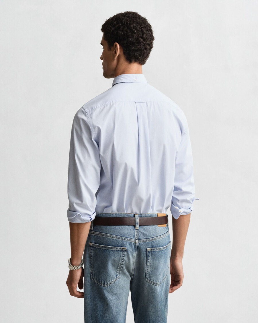 camisa clásica de popelina de corte regular - azul claro
