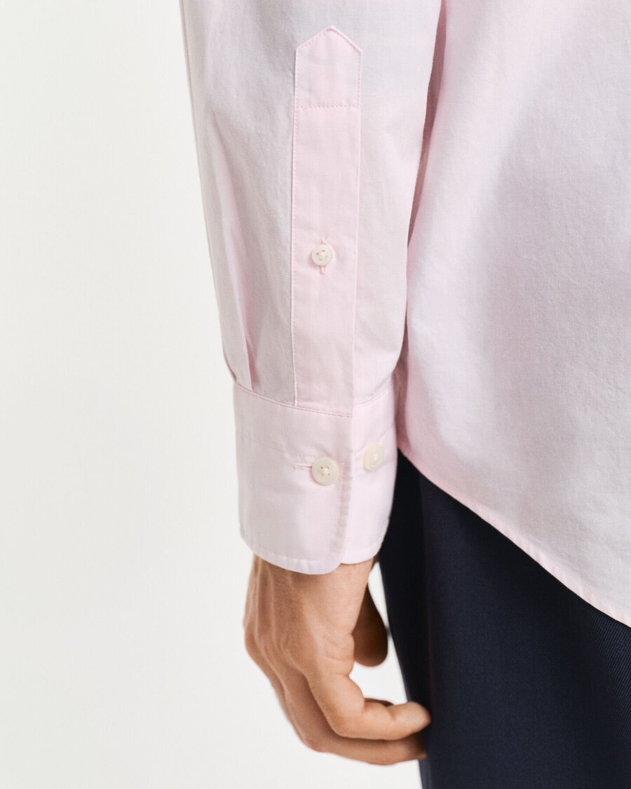 camisa clásica de popelina de corte regular - rosa claro