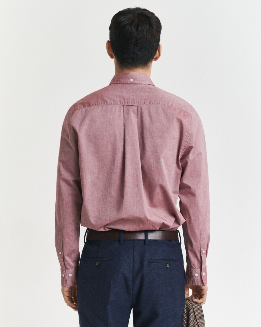 camisa clásica de popelina de corte regular - plumped red melange