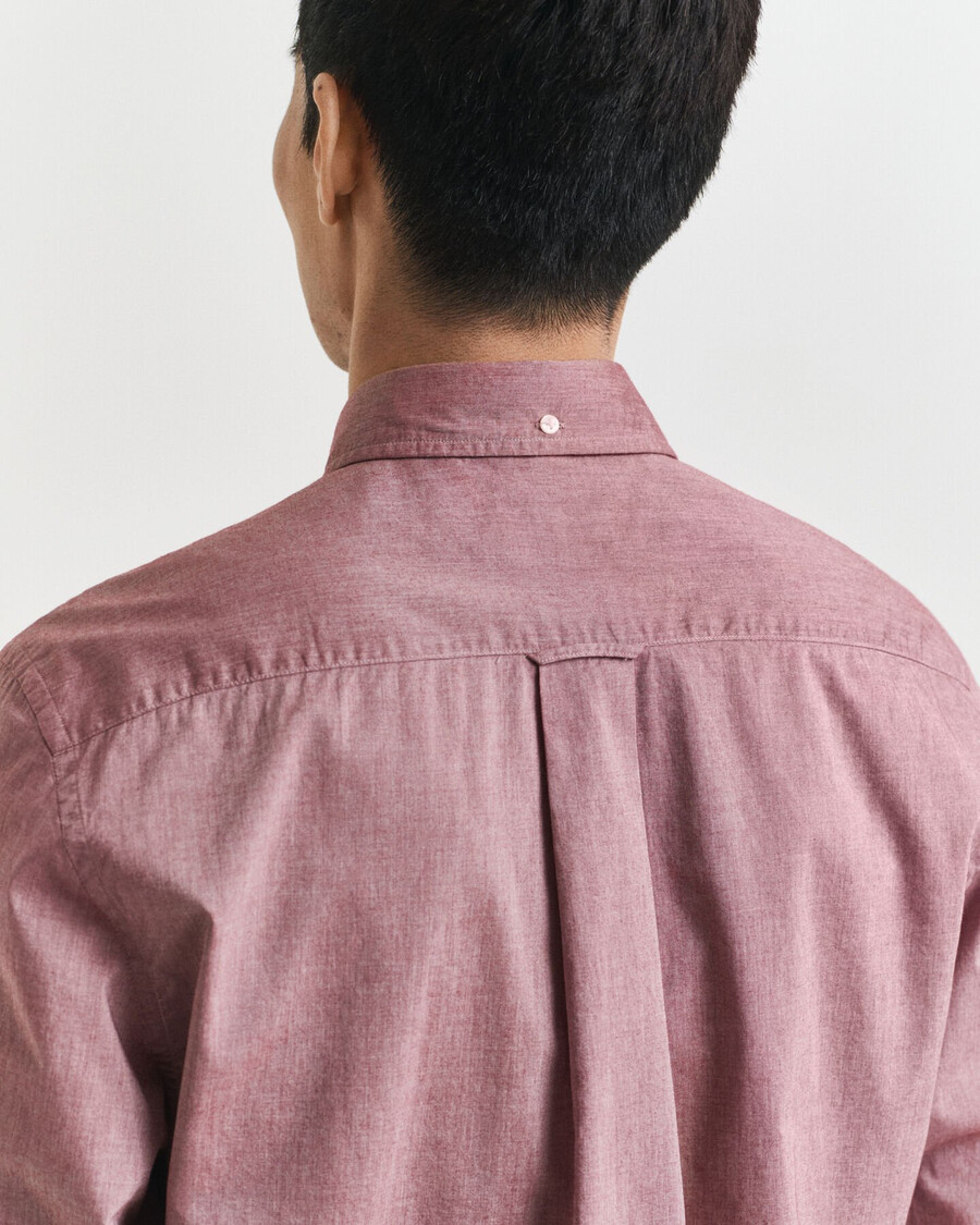camisa clásica de popelina de corte regular - plumped red melange