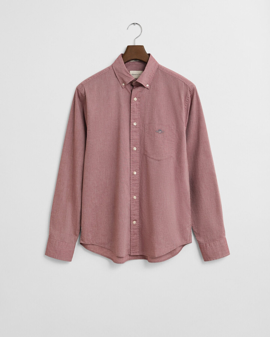 camisa clásica de popelina de corte regular - plumped red melange