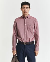 camisa clásica de popelina de corte regular - plumped red melange