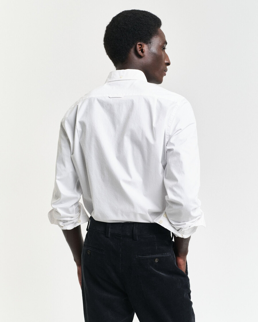 camisa clásica de popelina de corte entallado - blanca