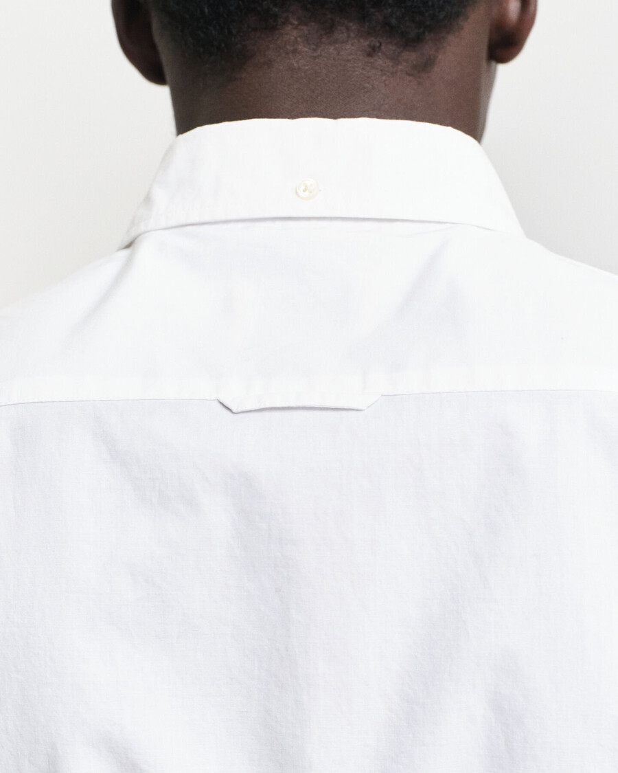 camisa clásica de popelina de corte entallado - blanca