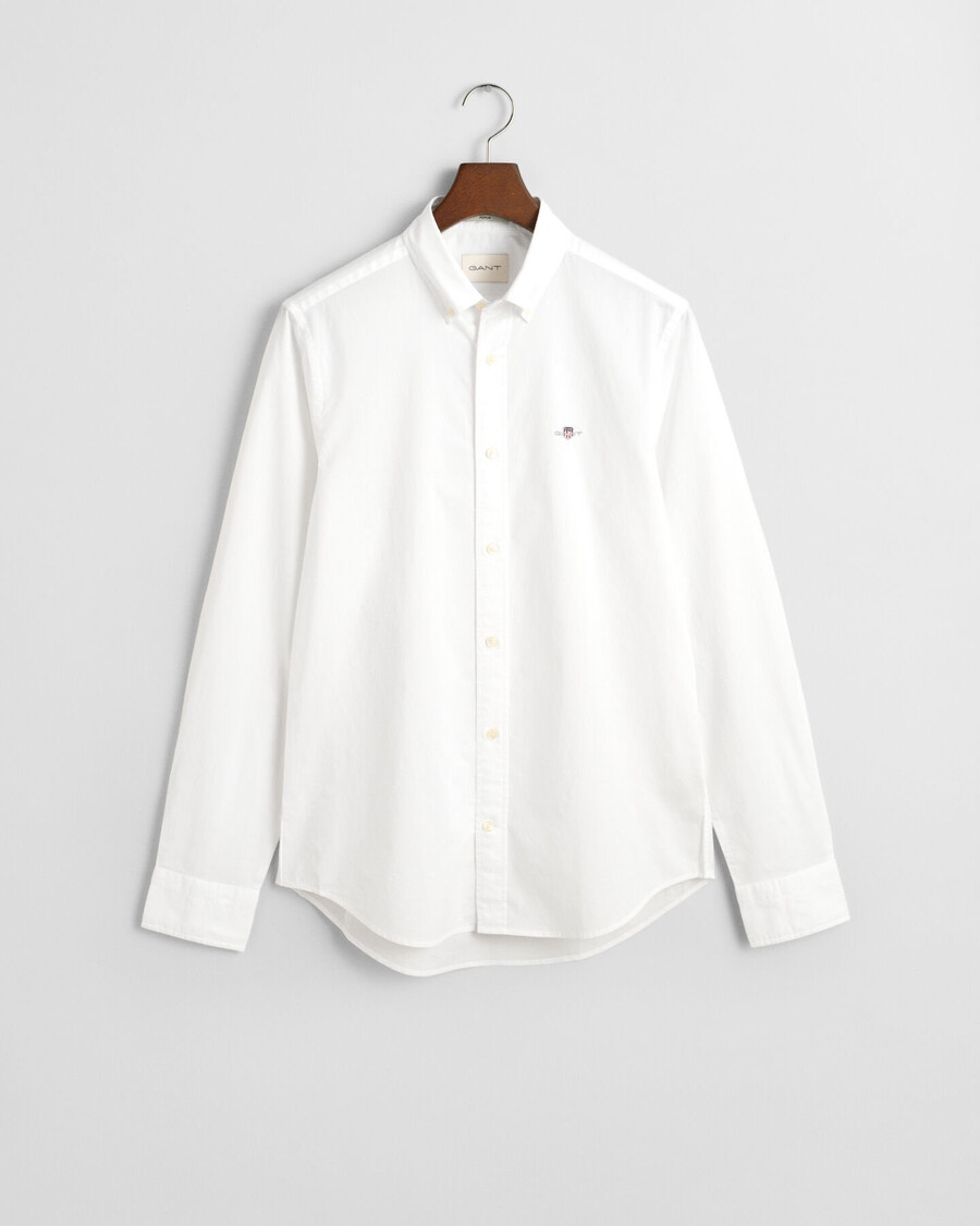 camisa clásica de popelina de corte entallado - blanca