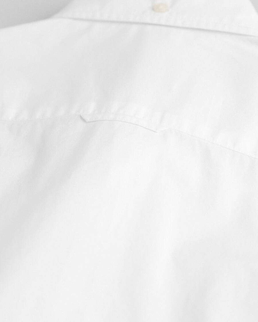 camisa clásica de popelina de corte entallado - blanca