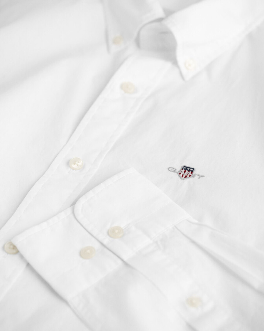 camisa clásica de popelina de corte entallado - blanca