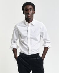 camisa clásica de popelina de corte entallado - blanca