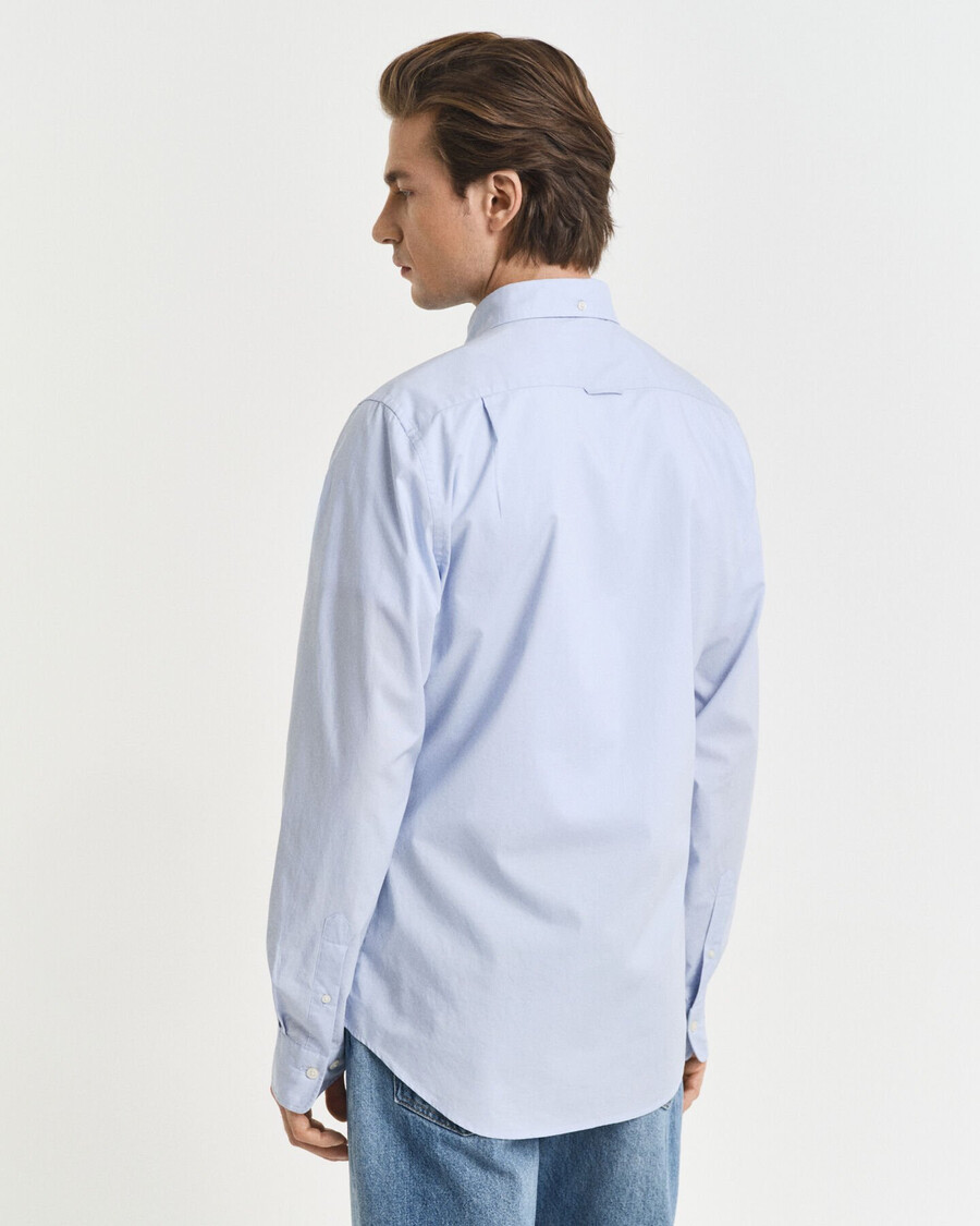 camisa clásica de popelina de corte entallado - azul claro