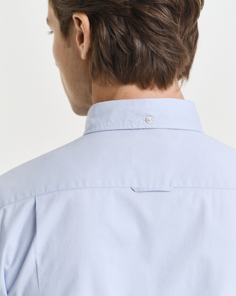 camisa clásica de popelina de corte entallado - azul claro