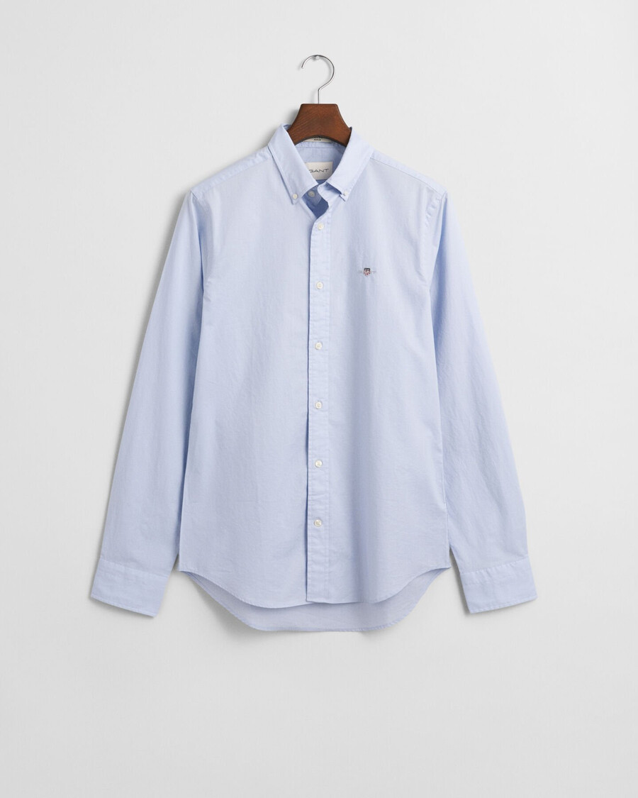camisa clásica de popelina de corte entallado - azul claro