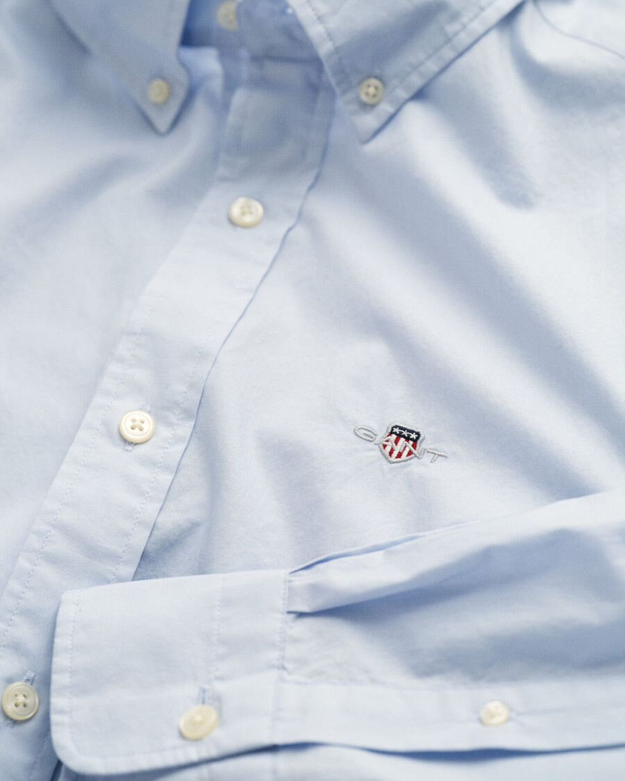 camisa clásica de popelina de corte entallado - azul claro
