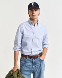 camisa clásica de popelina de corte entallado - azul claro