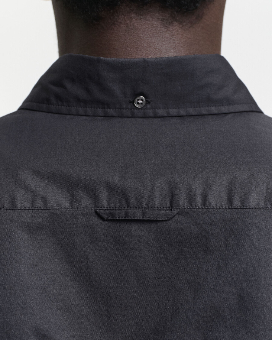 camisa clásica de popelina de corte entallado - negra