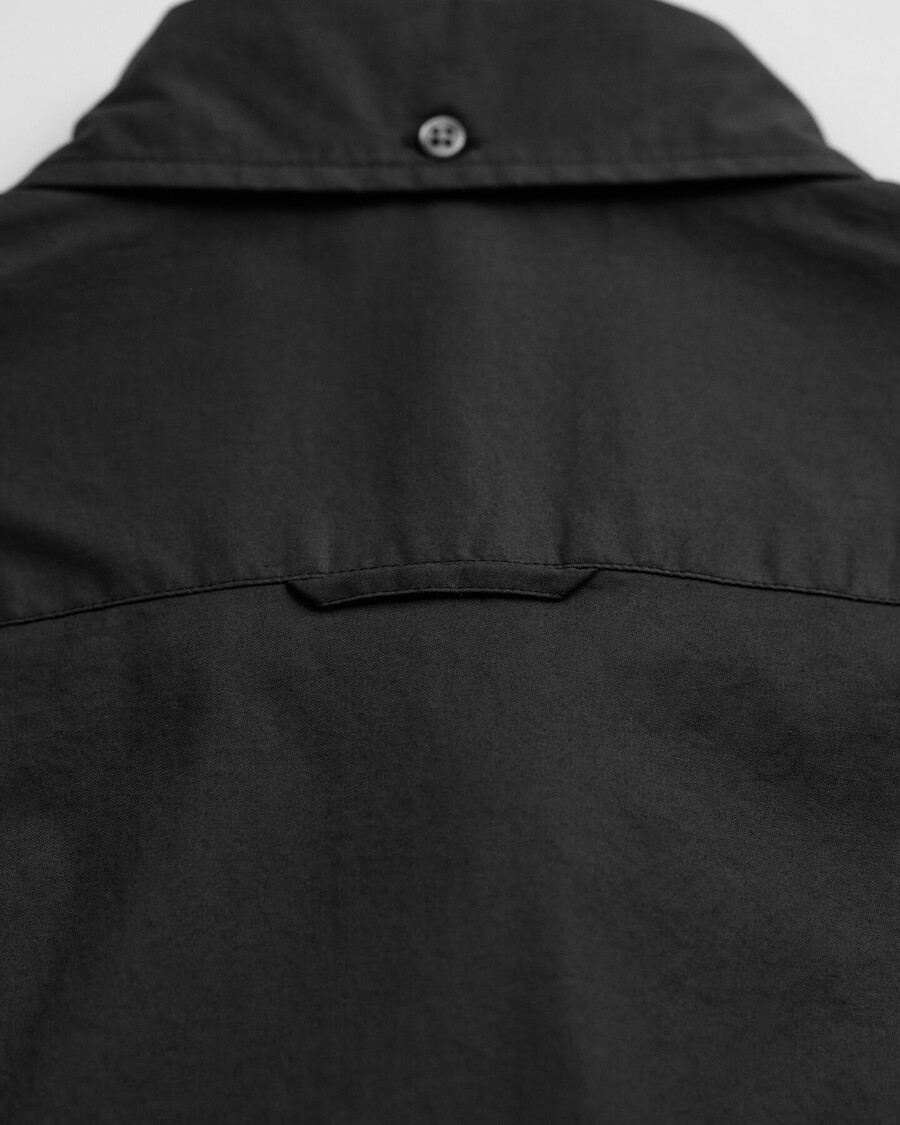 camisa clásica de popelina de corte entallado - negra