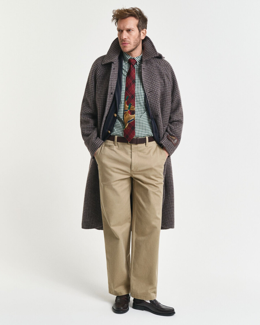 camisa clásica de popelina de cuadros vichy de corte regular - verde bosque