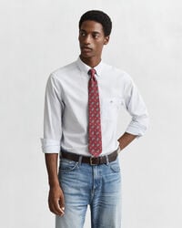 camisa clásica de popelina a rayas de corte regular - azul claro