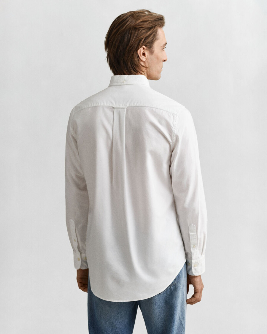 camisa oxford clásica de corte regular - blanca