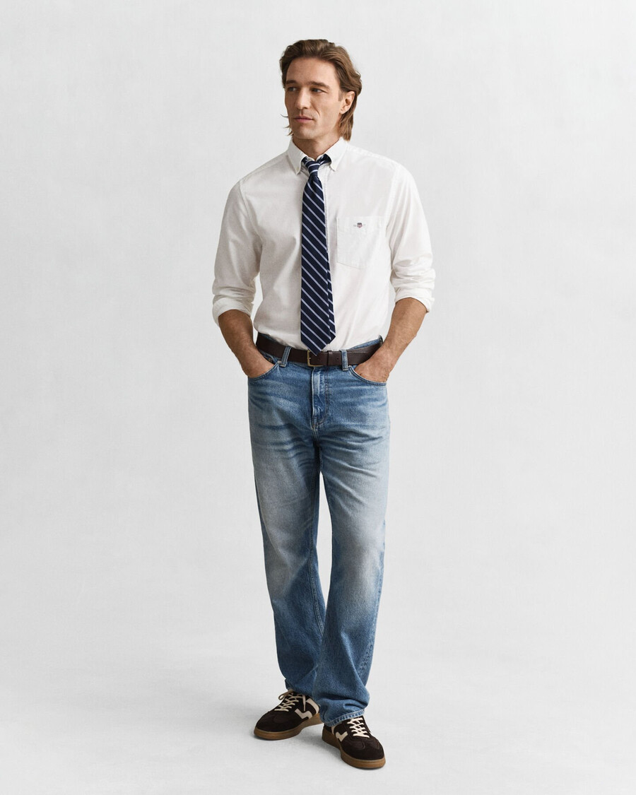 camisa oxford clásica de corte regular - blanca