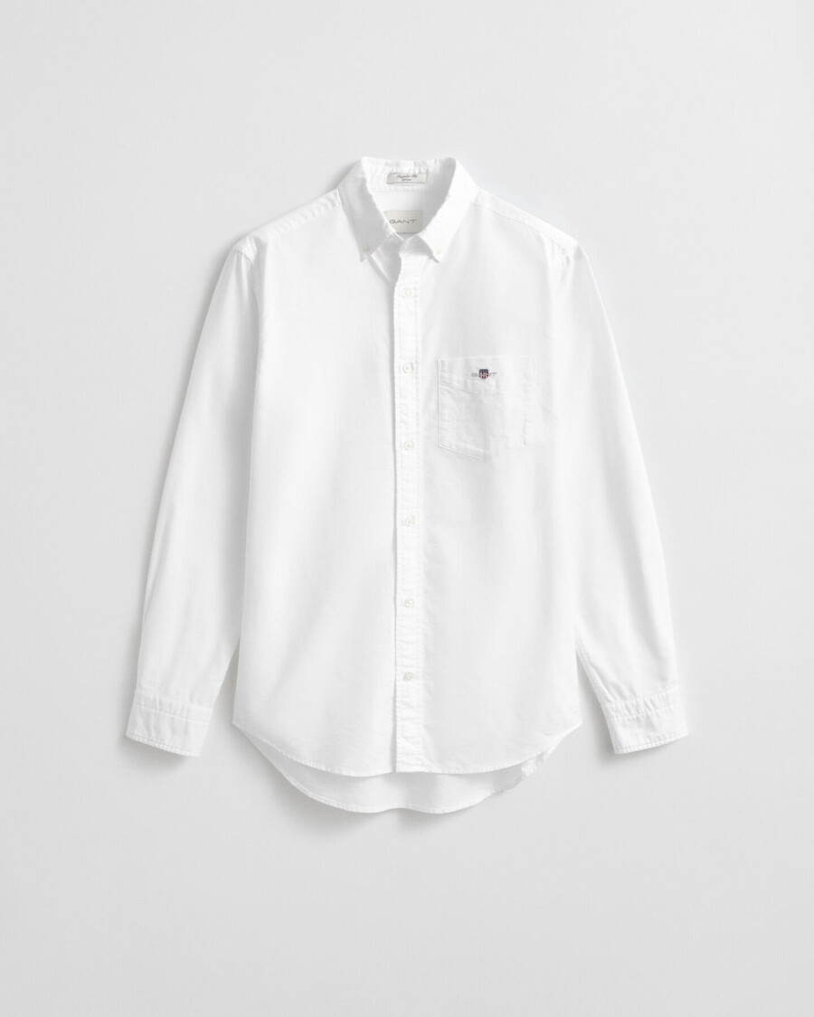 camisa oxford clásica de corte regular - blanca