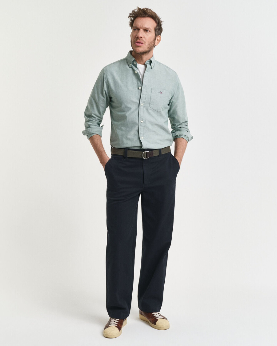 camisa oxford clásica de corte regular - verde bosque