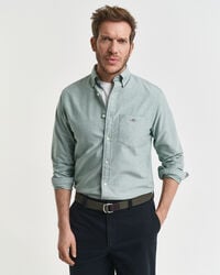 camisa oxford clásica de corte regular - verde bosque