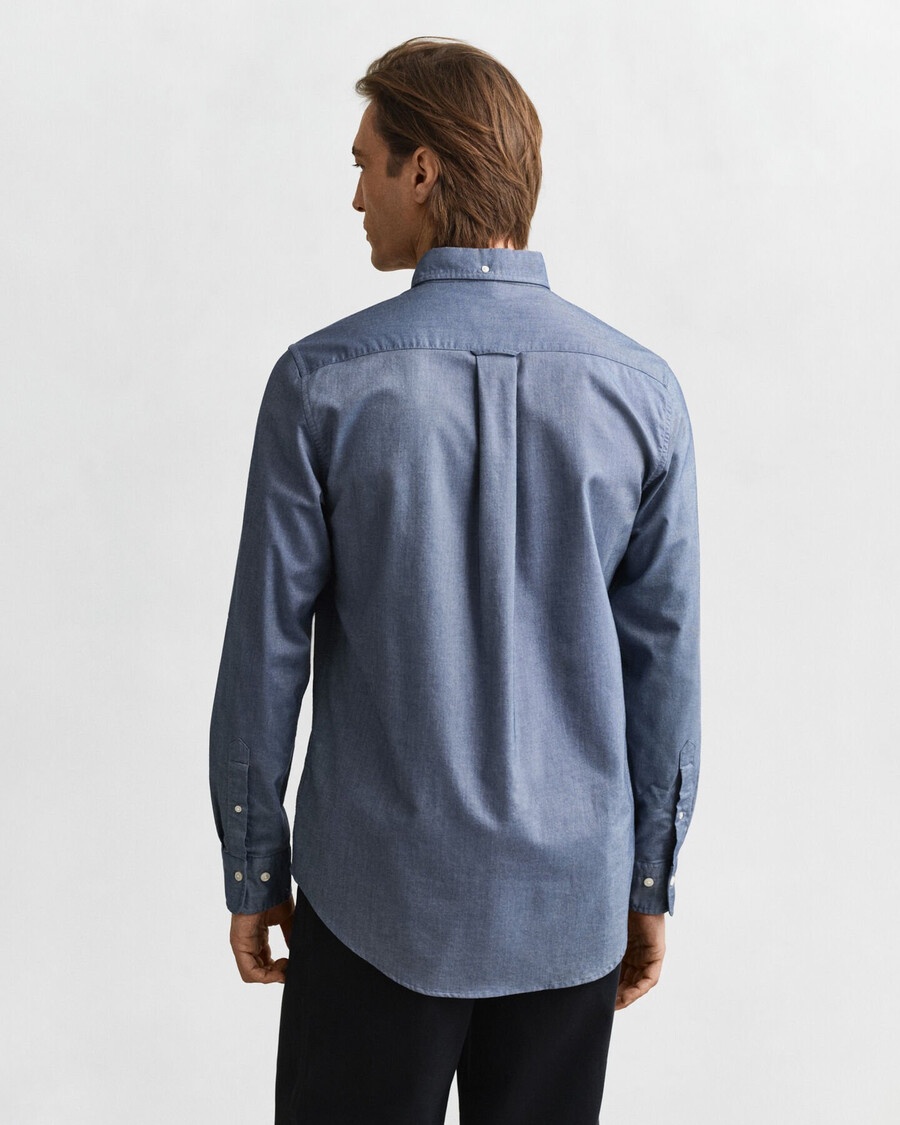 camisa oxford clásica de corte regular - azul persa