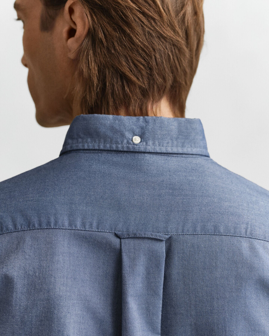 camisa oxford clásica de corte regular - azul persa