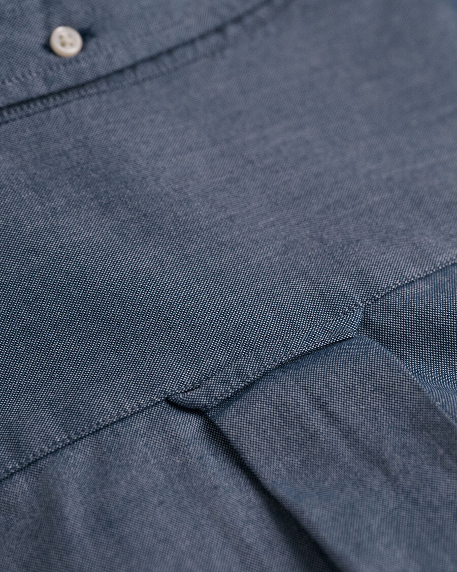 camisa oxford clásica de corte regular - azul persa