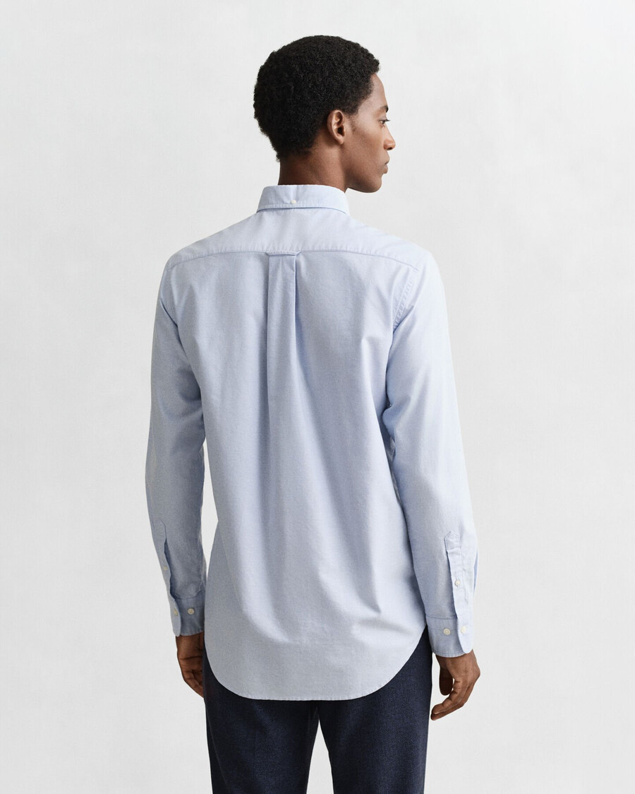 camisa oxford clásica de corte regular - azul claro