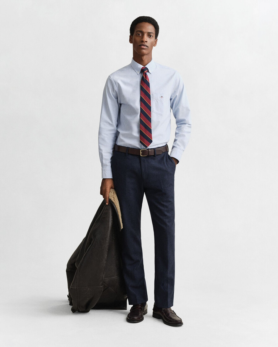 camisa oxford clásica de corte regular - azul claro