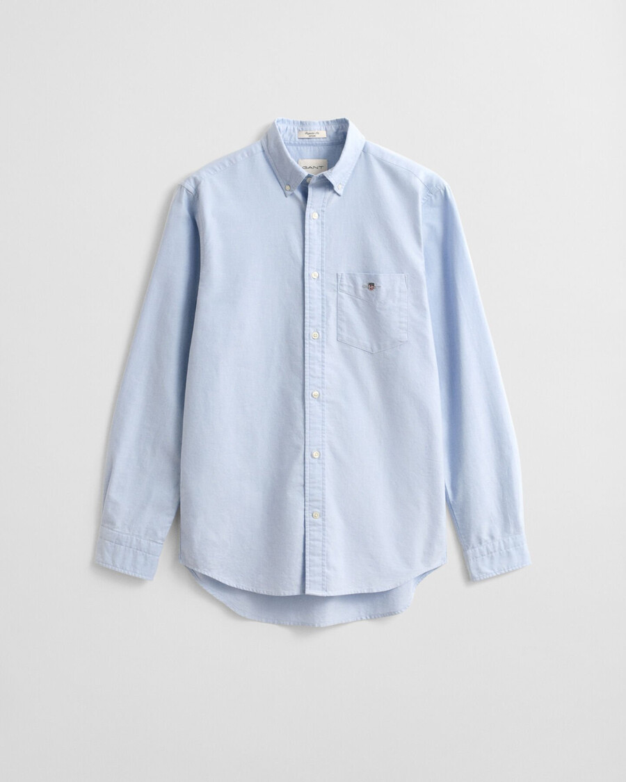 camisa oxford clásica de corte regular - azul claro