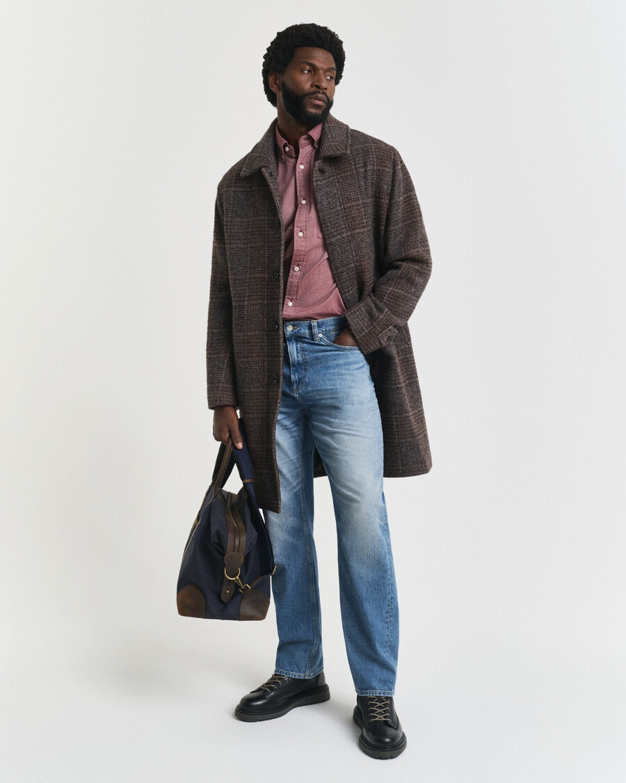 camisa oxford clásica de corte regular - rojo abultado