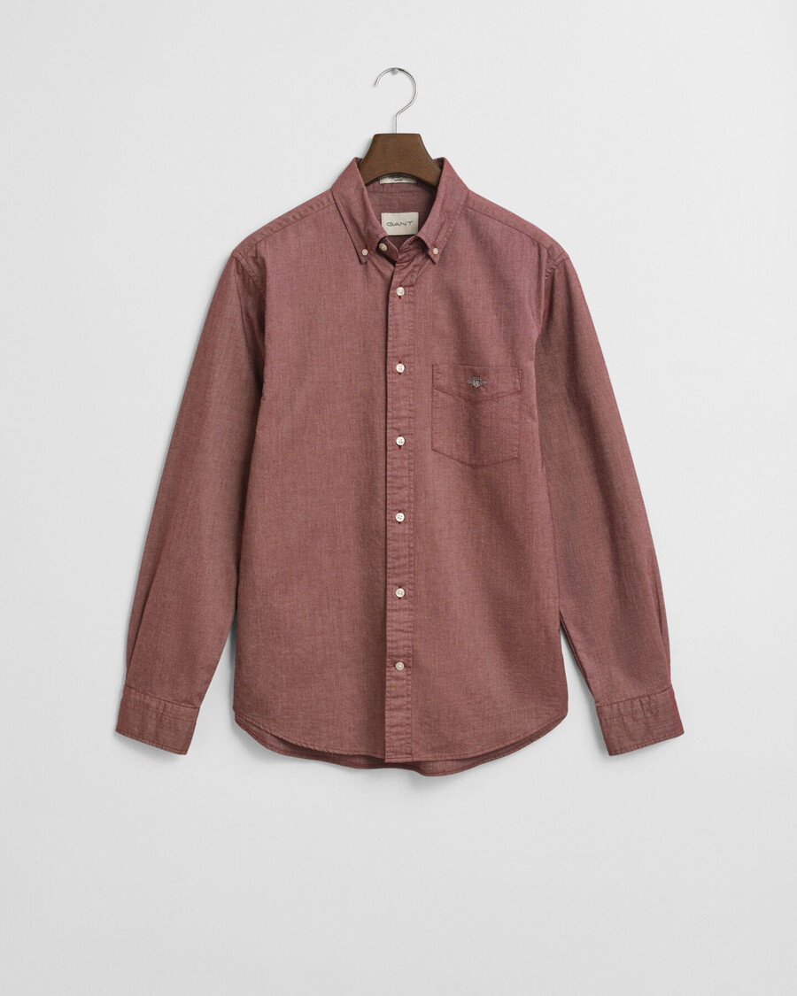 camisa oxford clásica de corte regular - rojo abultado