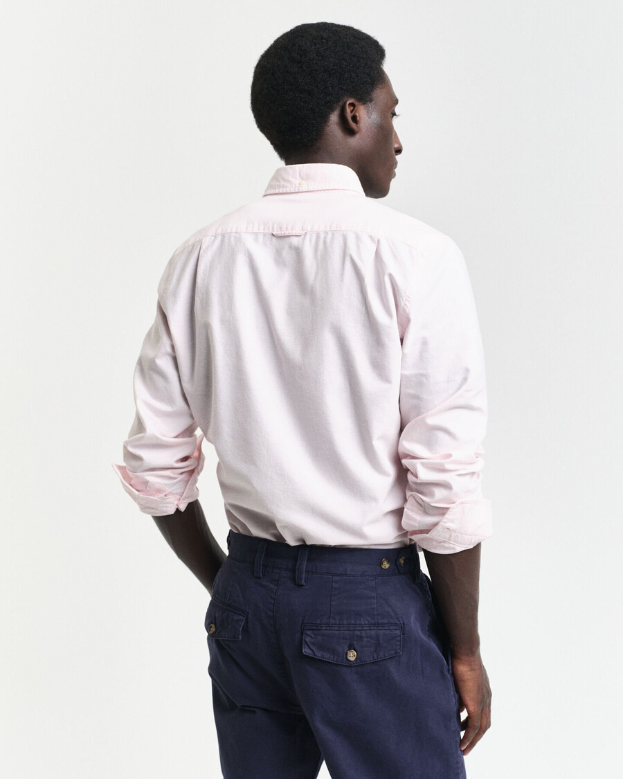 camisa oxford clásica de corte entallado - rosa claro