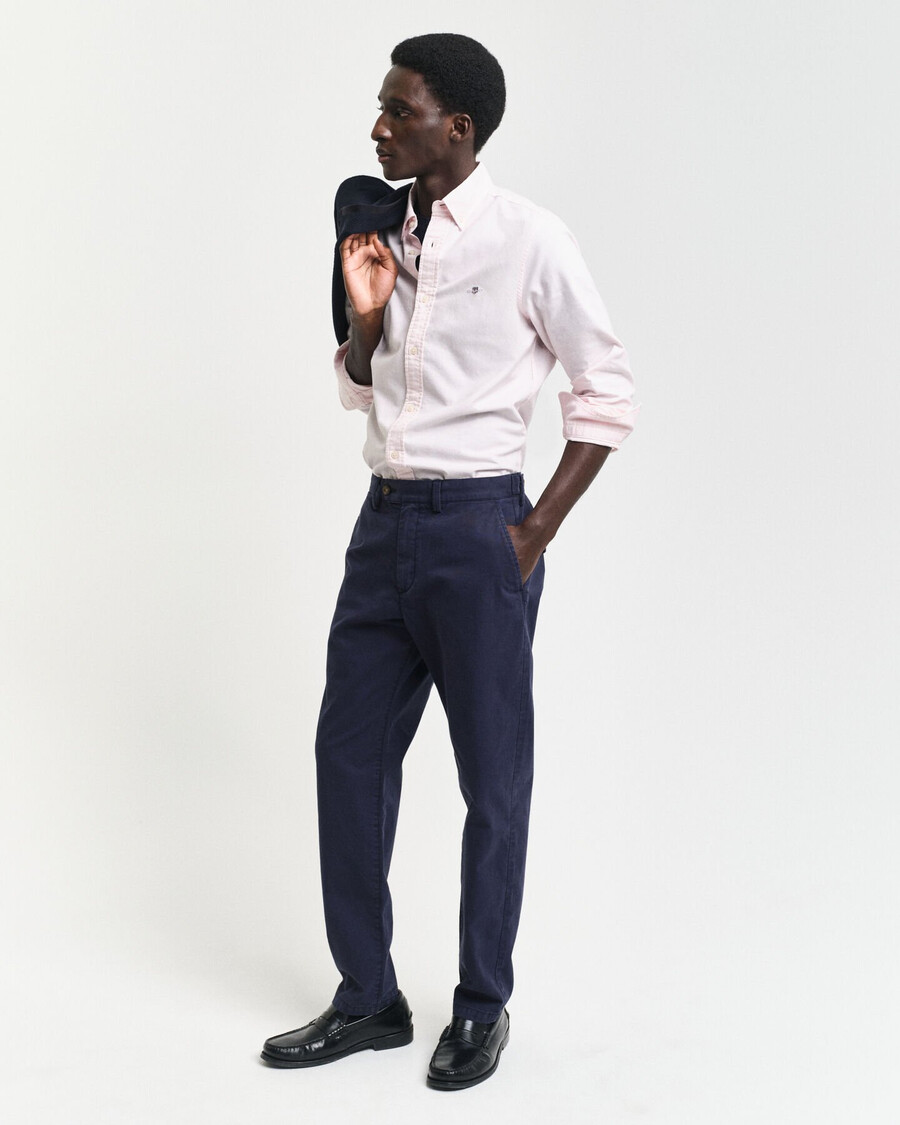 camisa oxford clásica de corte entallado - rosa claro