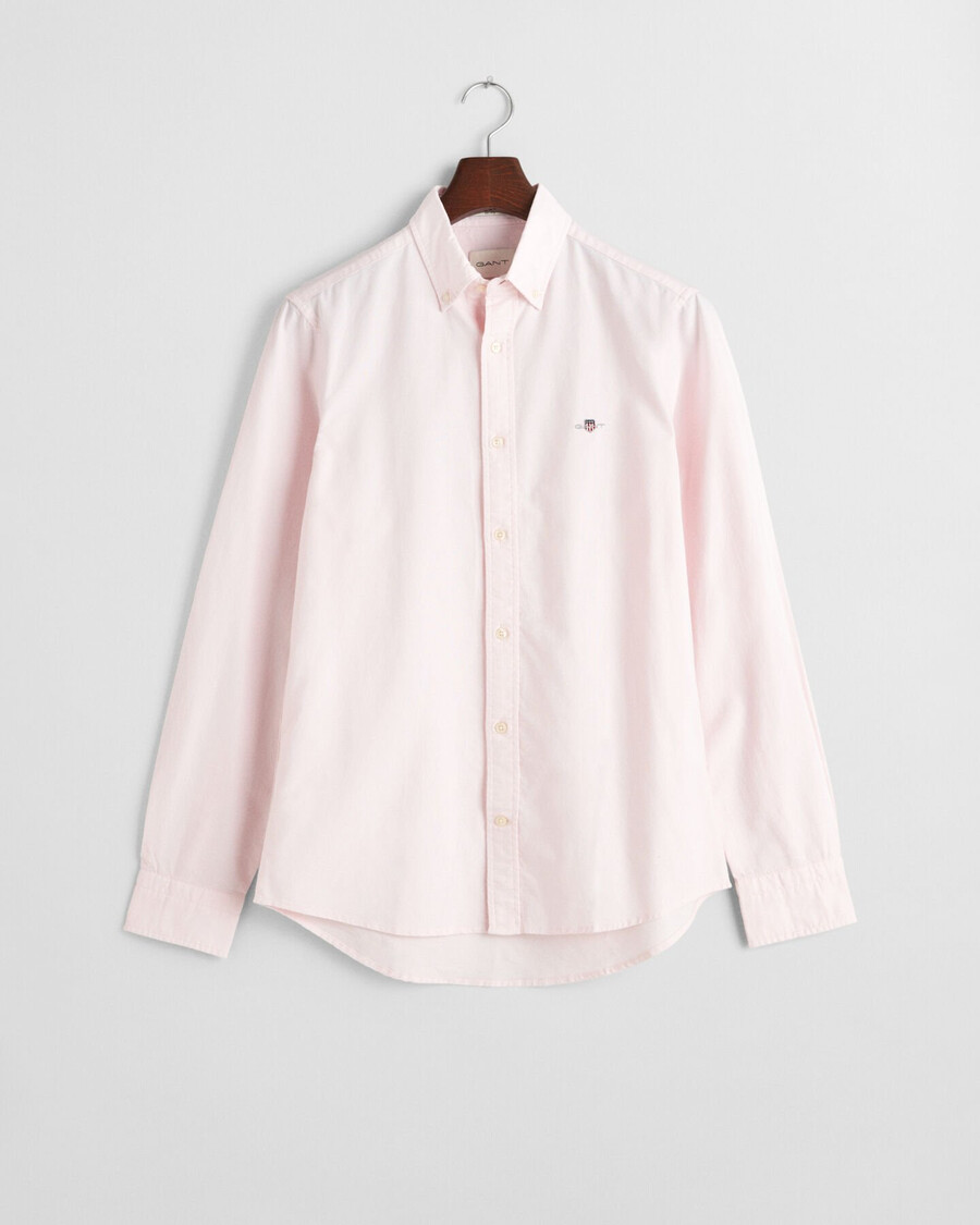 camisa oxford clásica de corte entallado - rosa claro