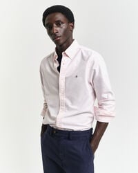 camisa oxford clásica de corte entallado - rosa claro