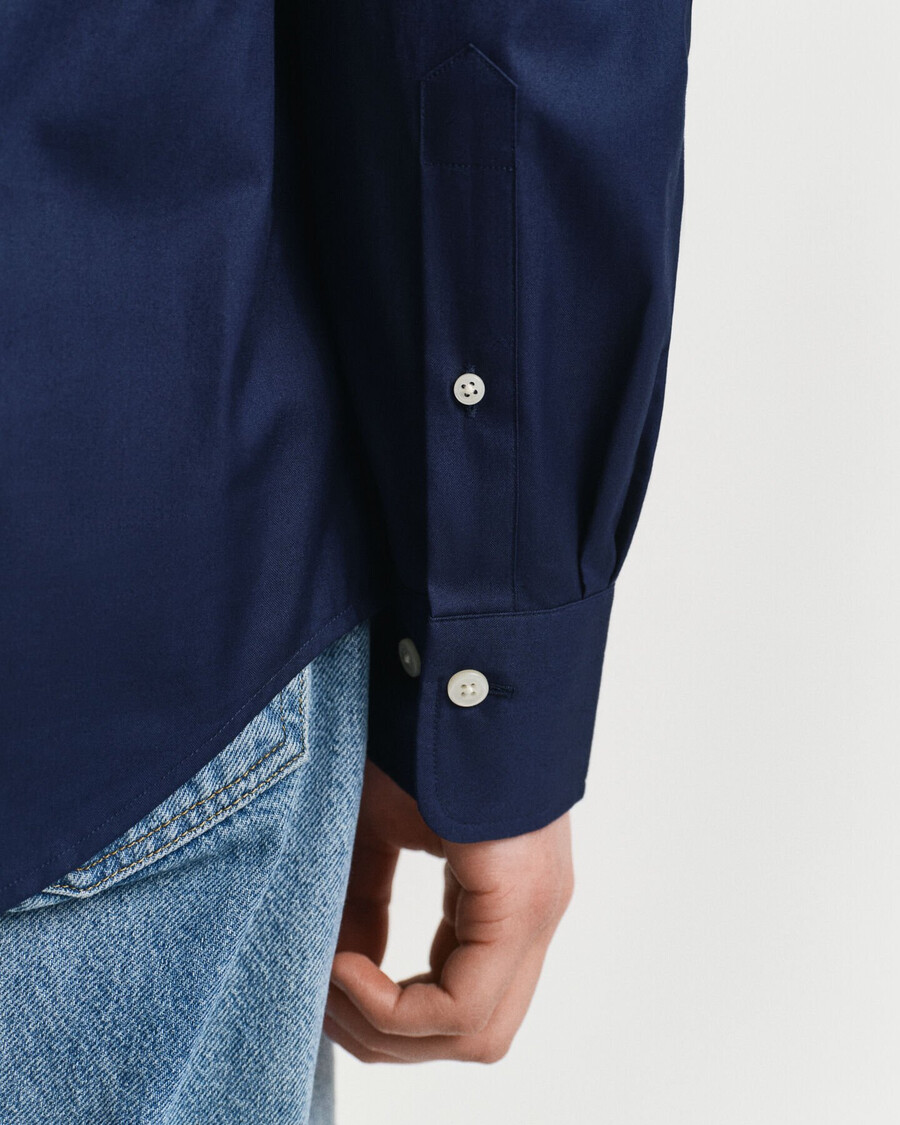 camisa oxford pinpoint de corte regular - azul marino