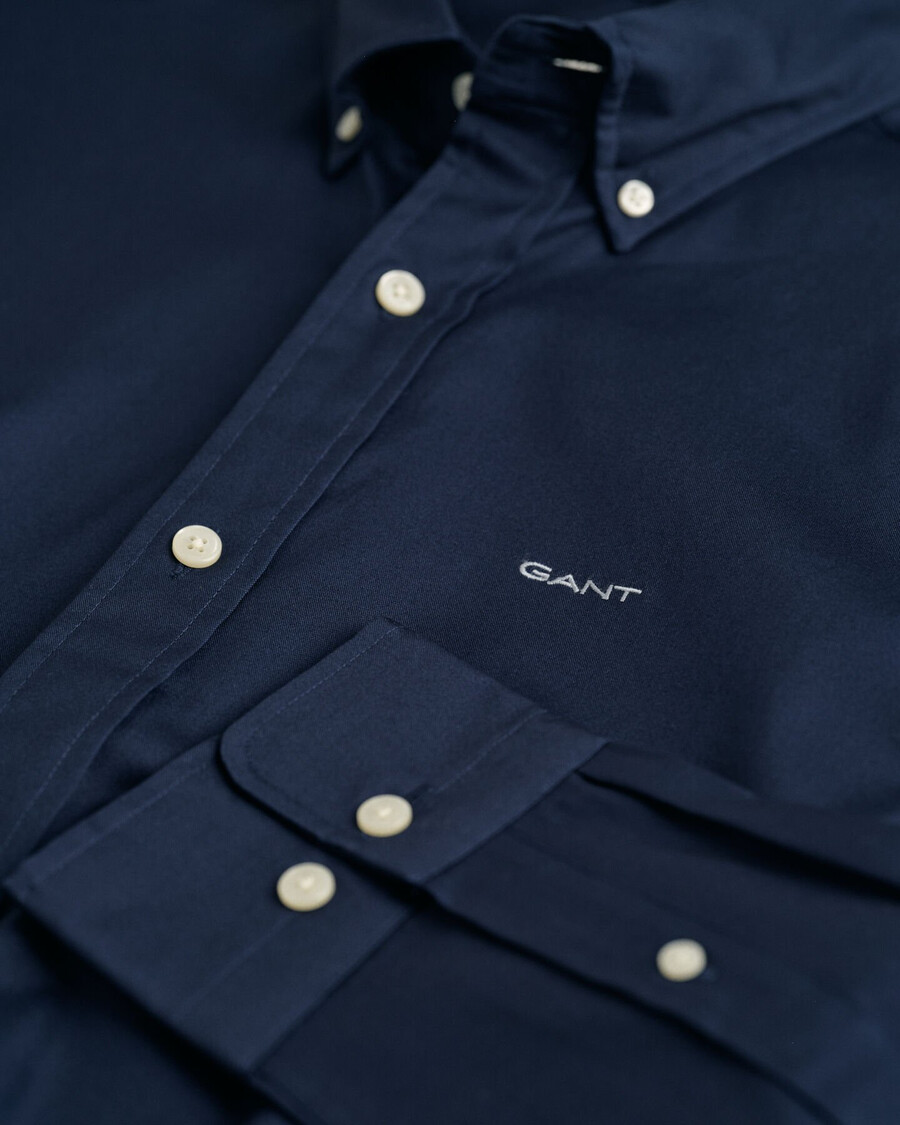 camisa oxford pinpoint de corte regular - azul marino