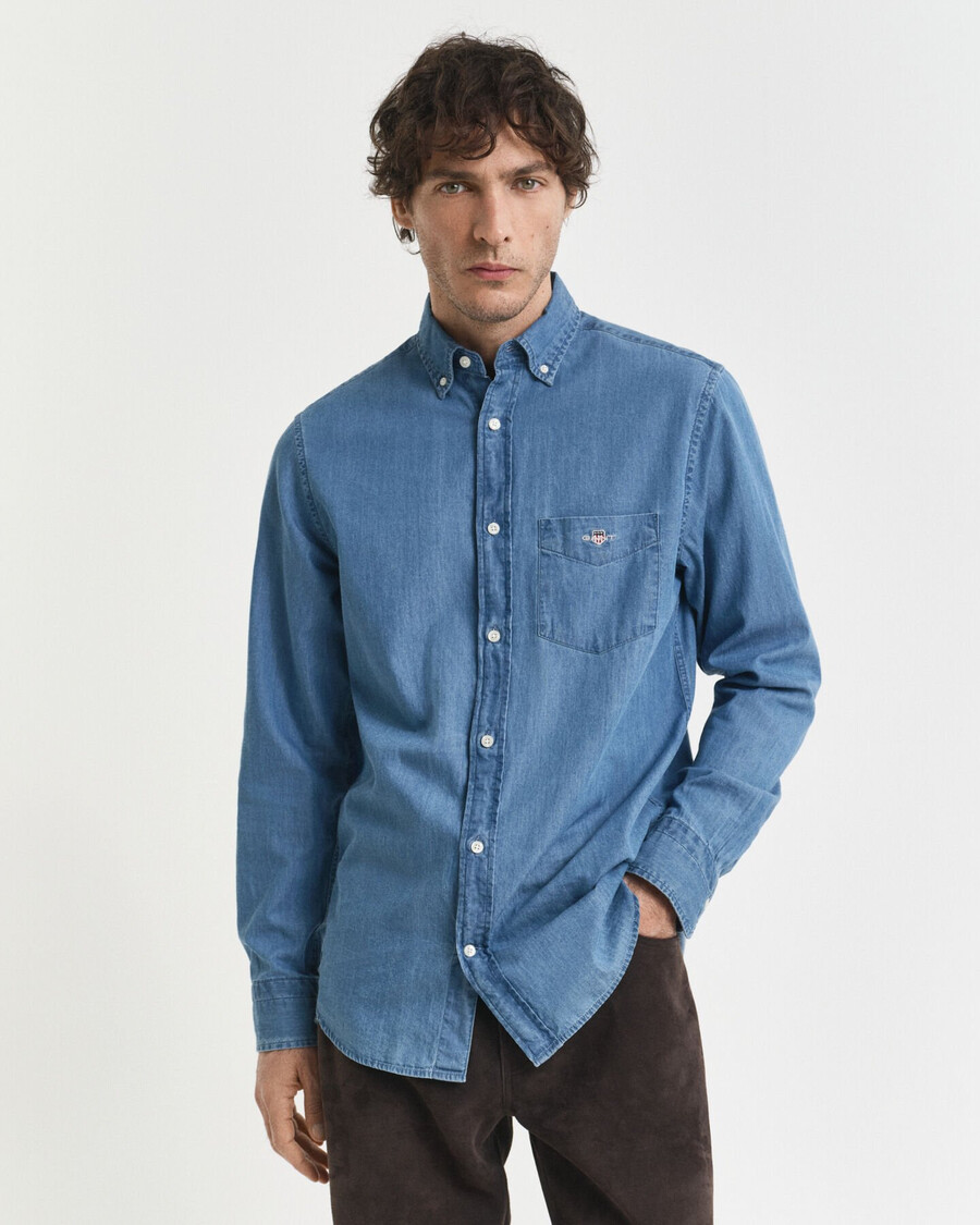 camisa Índigo de corte regular - azul semiclaro