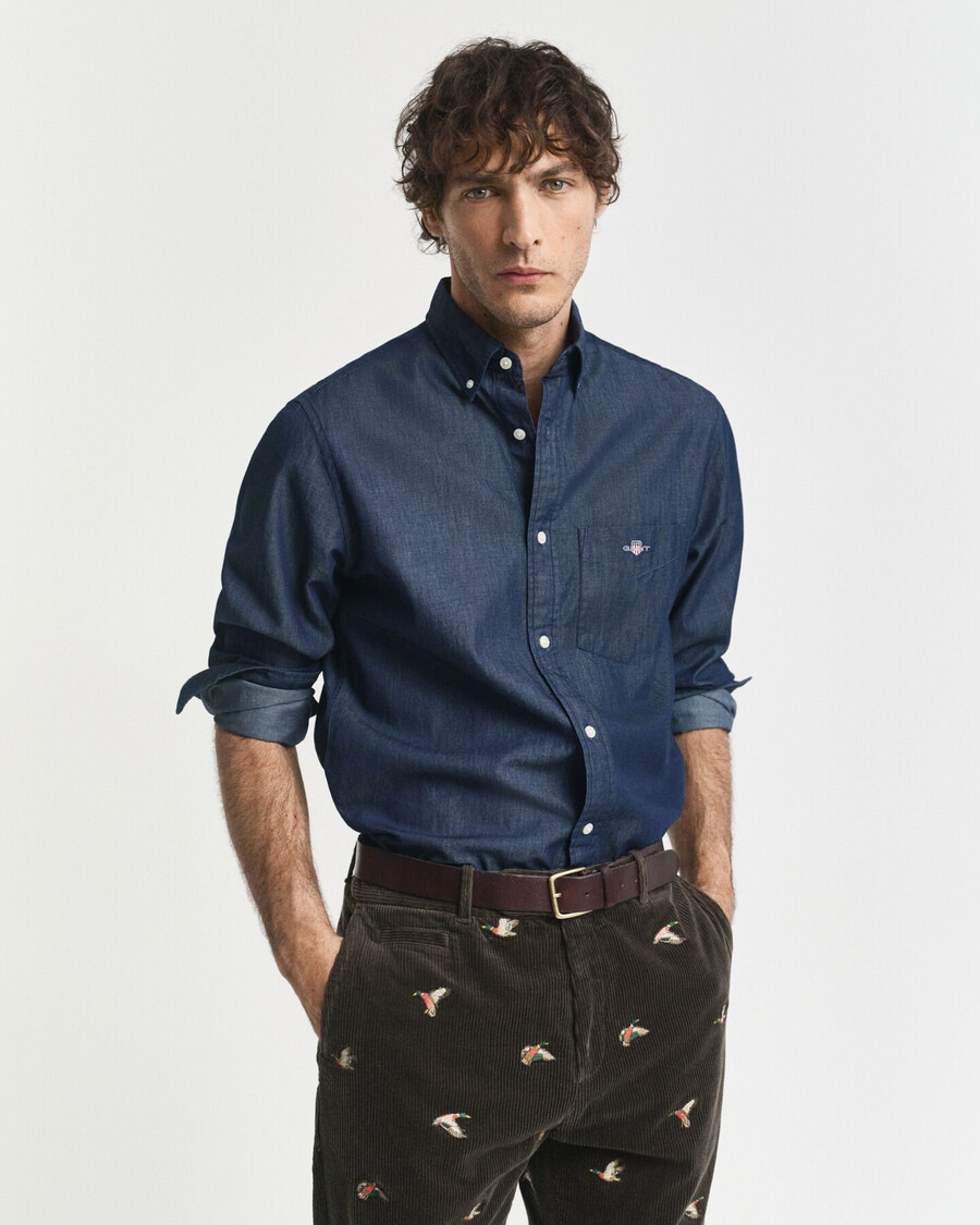 camisa Índigo de corte regular - Índigo oscuro