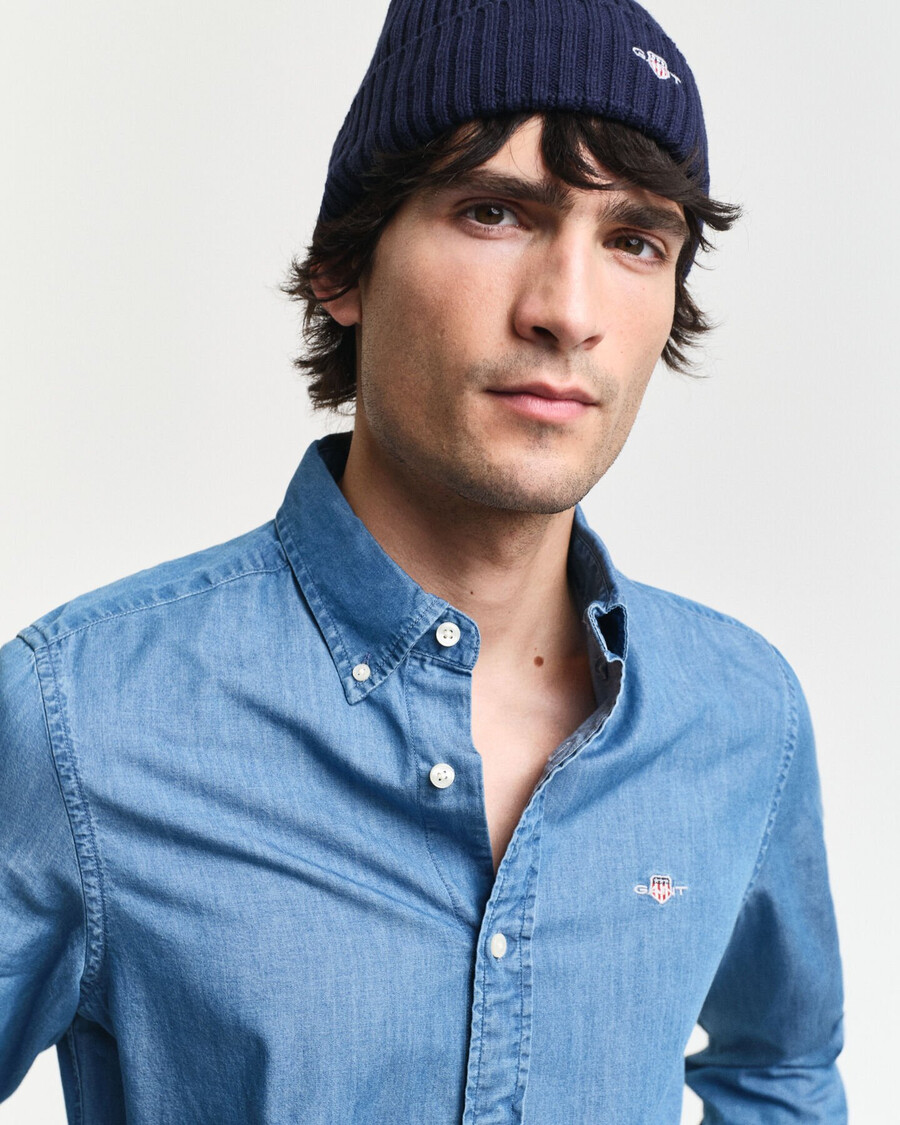 camisa Índigo de corte entallado - azul semiclaro
